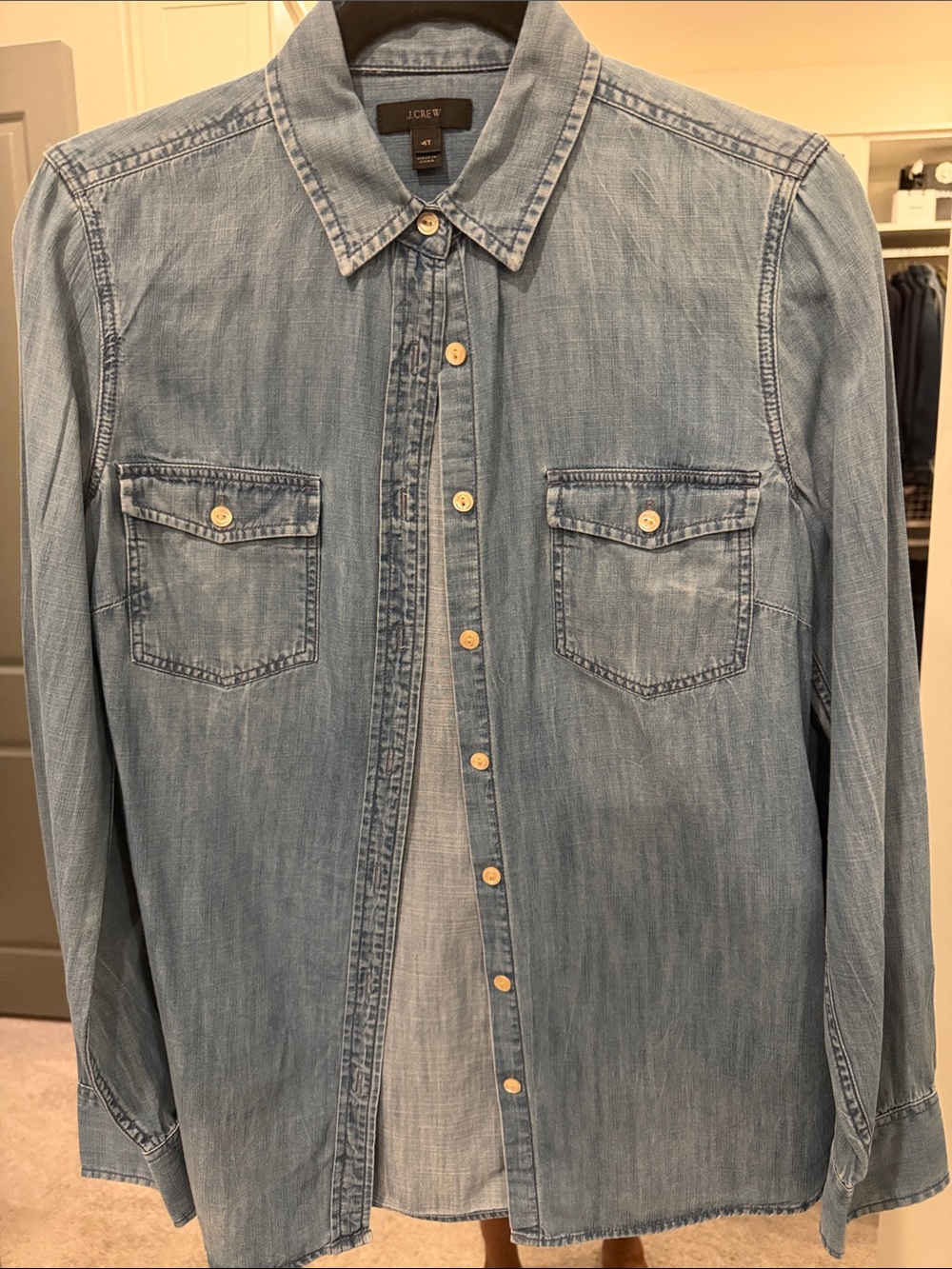 J. Crew Light Blue Denim Button-Front Shirt